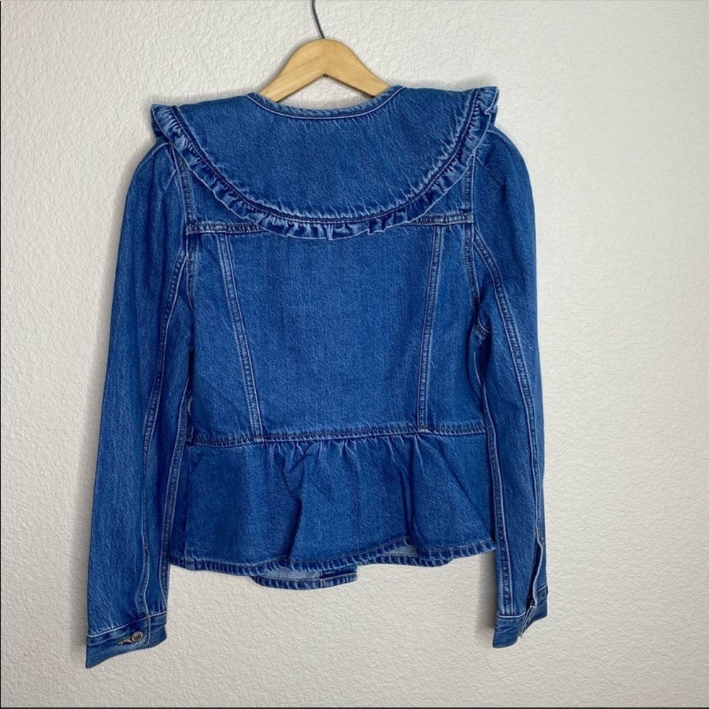 Levi's Blue Jean Jacket with Ruffle Collar - Picture 9 of 15